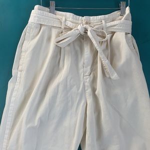 Ivory free people paperbag waist pants